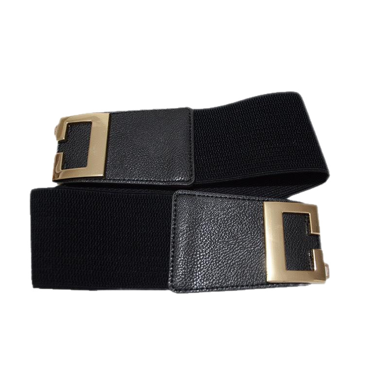 Korean Style Black Waist Cover Decorative dress Trendy Fashionable All-match Elastic Wide Belt Women's Elastic European and American Dress