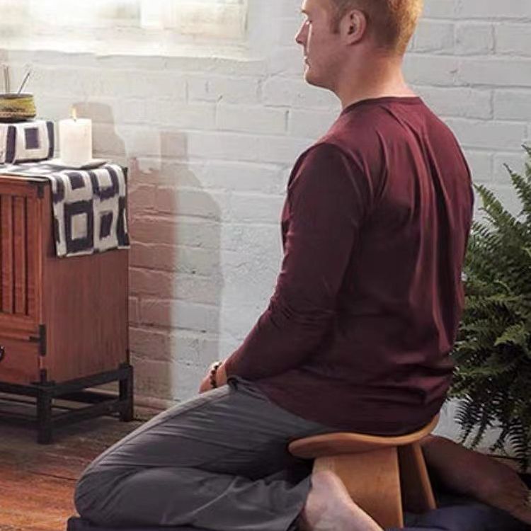 Деревянный портативный йога-стул, эргономичный деревянный стул для медитации