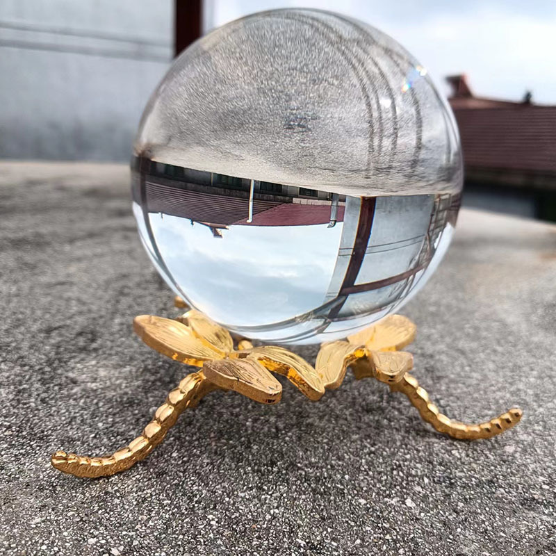 Transparent Crystal Light Ball office desktop decoration jewelry glass beads perforated solid ball crafts wholesale