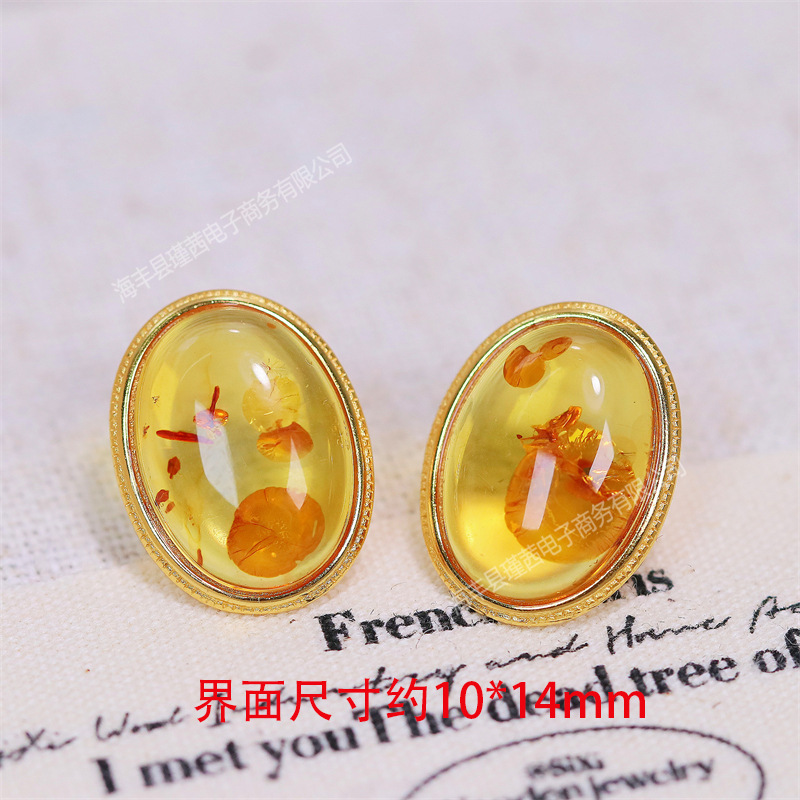 Full Body s925 Silver Women's Ear Hook Earrings Inlaid with Beeswax Blood Perer Flower Perer Sugar Hetian Jade Earrings Live Supply