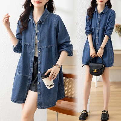 Denim Coat Women's 2025 New Explosions Spring and Autumn plus size Loose Elegant Mother Coat Early Autumn Thin Top