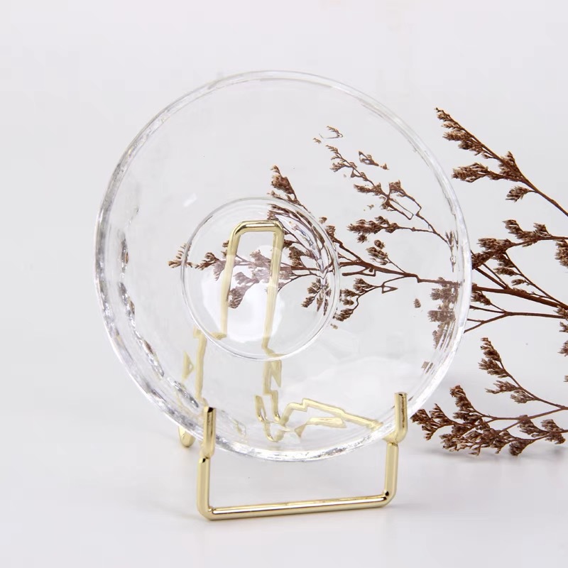 Crystal Raw Stone Mineral Specimen Jade Mineral Display Stand Base Craft Metal Display Rack White Crystal Natural Stone