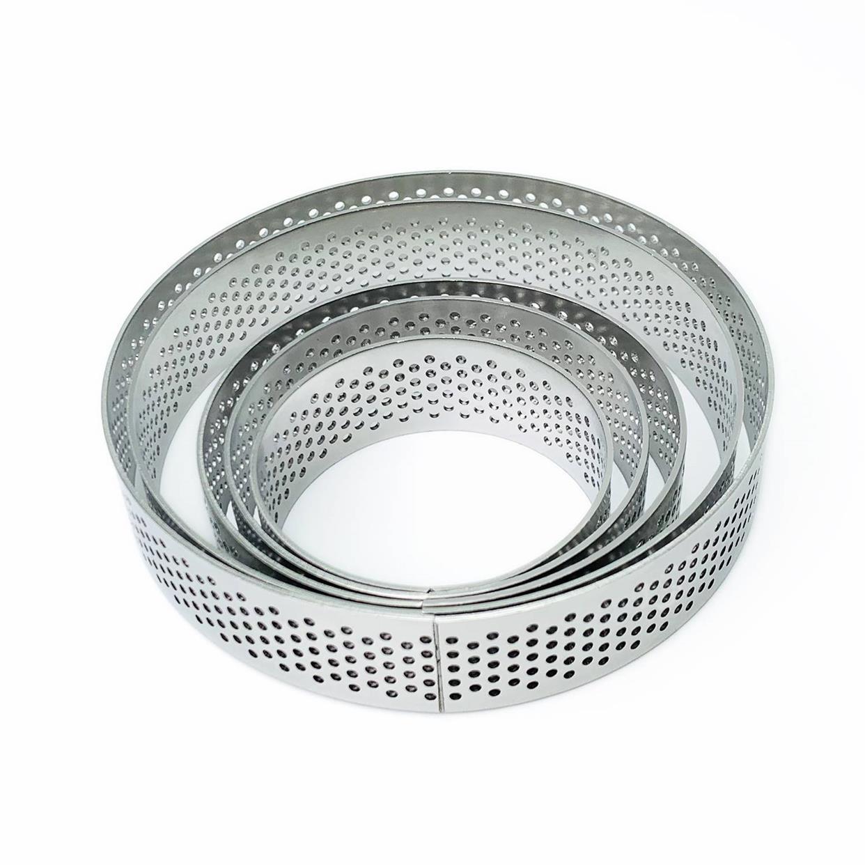 Stainless Steel Round Perforated Tower Ring Mold with Holes French Mousse Cheese Tart Ring Baking Tool Cake Ring