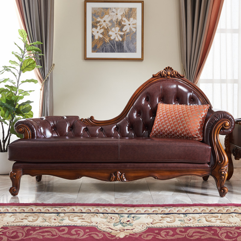 American Style Retro Solid Wood Telephone Chair Leisure Chair European Style Bedroom Balcony Chaise Lazy Chair Decorative Recliner Single Person