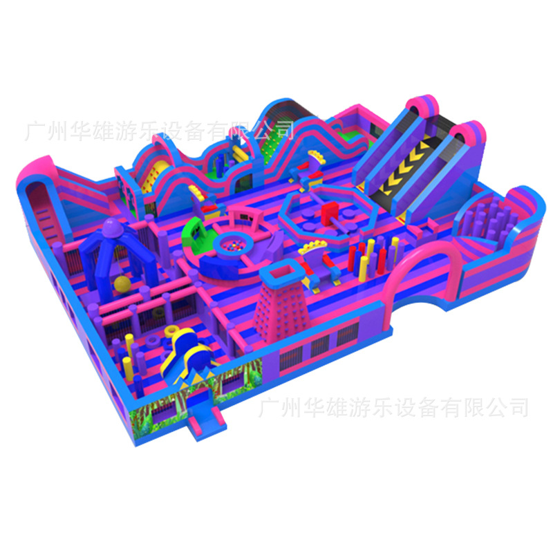 Large Land Level Outdoor Kidsren's Inflatable Castle Maze Slide Trampoline Park Expansion Naughty Castle Combination