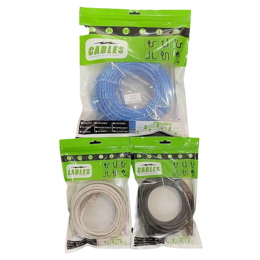 Network Cable Household Category 6 Gigabit 8-core Oxygen-free Copper Router Broadband Monitoring Indoor and Outdoor Finished High-speed Network Cable