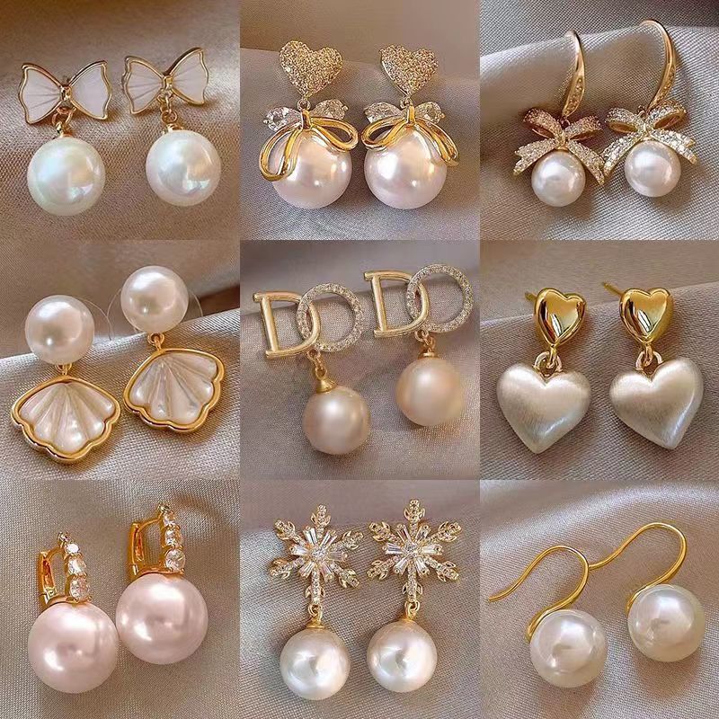 Retro High-end Pearl Earrings Women 2024 New Explosions Earrings Internet Celebrity Niche Design Elegant Earrings
