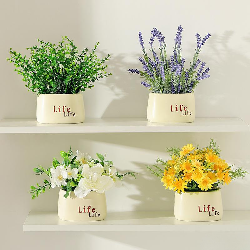 Manufacturer Wholesale Sunflower Artificial Flowers Living Room Restaurant Artificial Flowers Green Plants Potted Home Desktop Decoration Flower Pot Ornaments