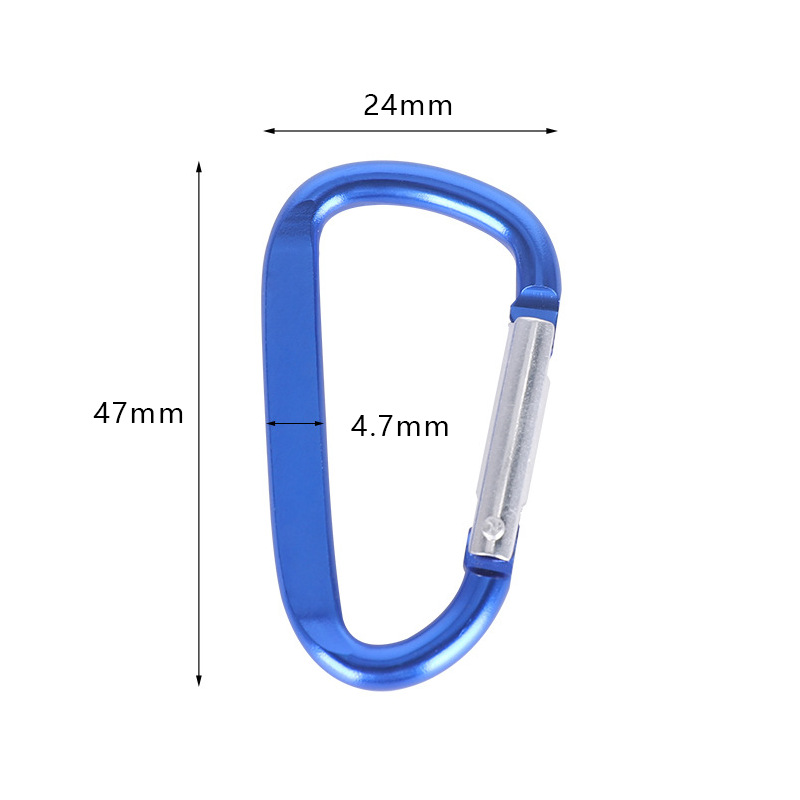 No. 5 D-Shaped Flattened Aluminum Alloy Carabiner Climbing Spring Buckle Outdoor Hanging Buckle Safety Buckle Water Bottle Buckle Hanging Type