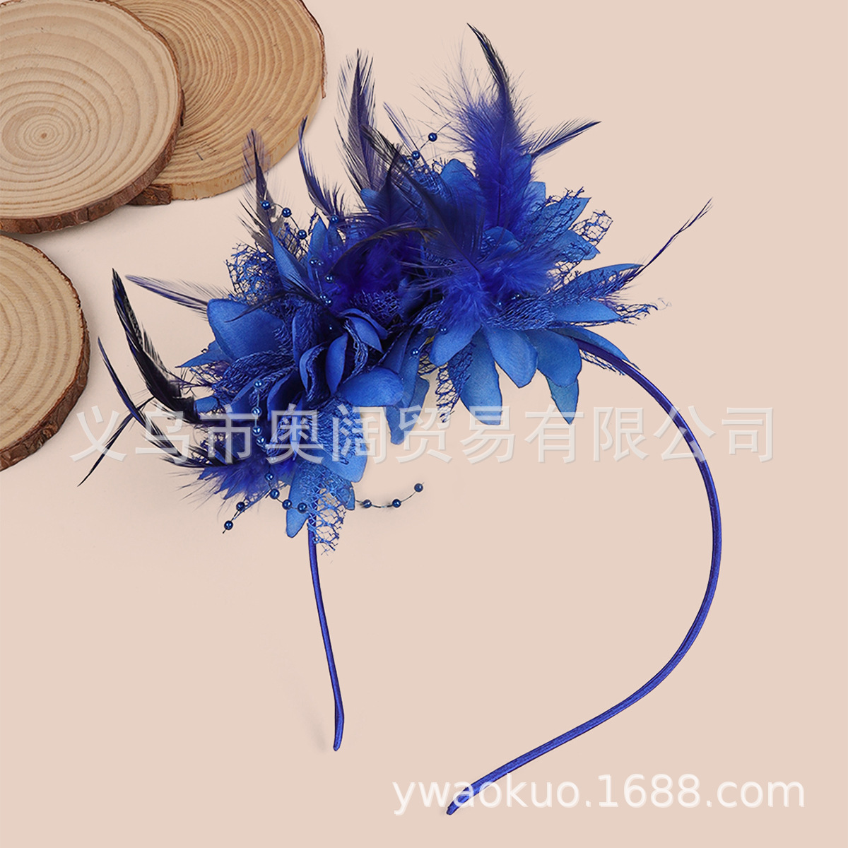 European and American Explosions Amazon Feather Headwear Bridal Mesh Hair Accessories Party Prom Topper Jockey Club Headband Hair Accessories