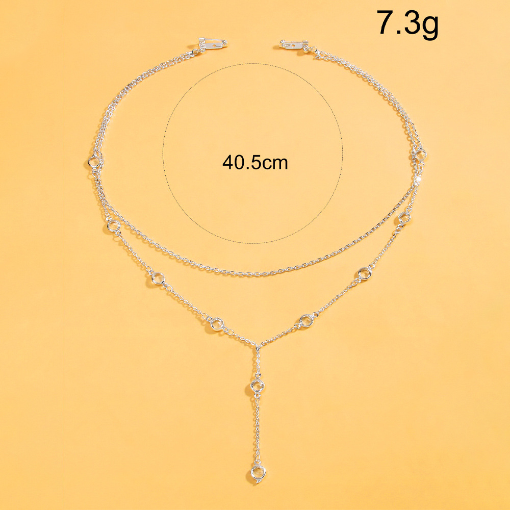 New rhinestone multi-layer back chain bridal wedding dress pearl pendant back chain body chain accessories Back chain