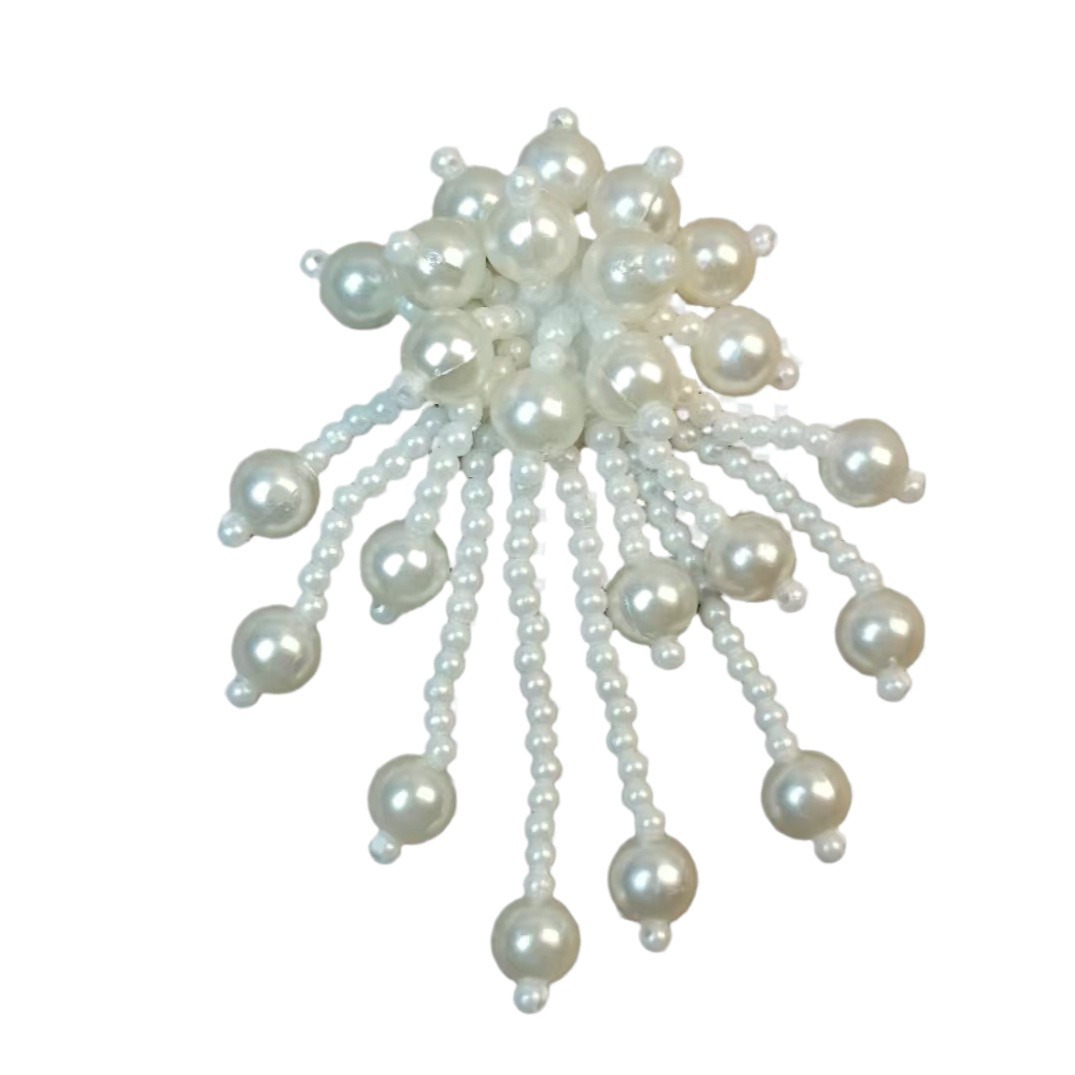 Semi-finished Accessories Handmade Beaded Cloth Stickers Antique Hanfu Shoe Flower Accessories Shoe Clothing Corsage Pearl Tassel Accessories