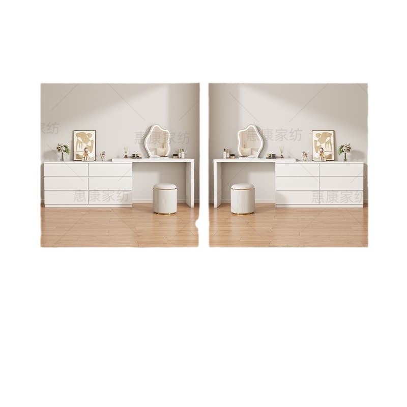 Solid Wood Dressing Table Cream Style Retractable Modern Simple Household Bedroom Storage Cabinet Integrated Bedroom Makeup Desk