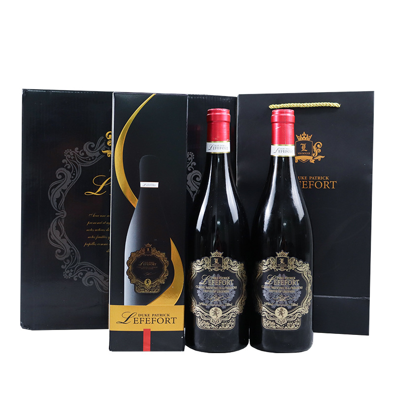 French Imported Red Wine Gift Box Private Domain Live Broadcast One-Piece Drop Shipping Physical Offline Wholesale 14 Degree Dry Red Wine