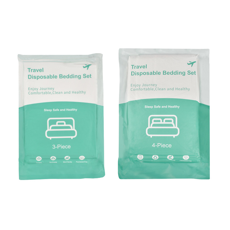 Cross-border foreign trade English vacuum hotel travel bath towel towel disposable bed sheet quilt cover pillowcase quilt cover four-piece set