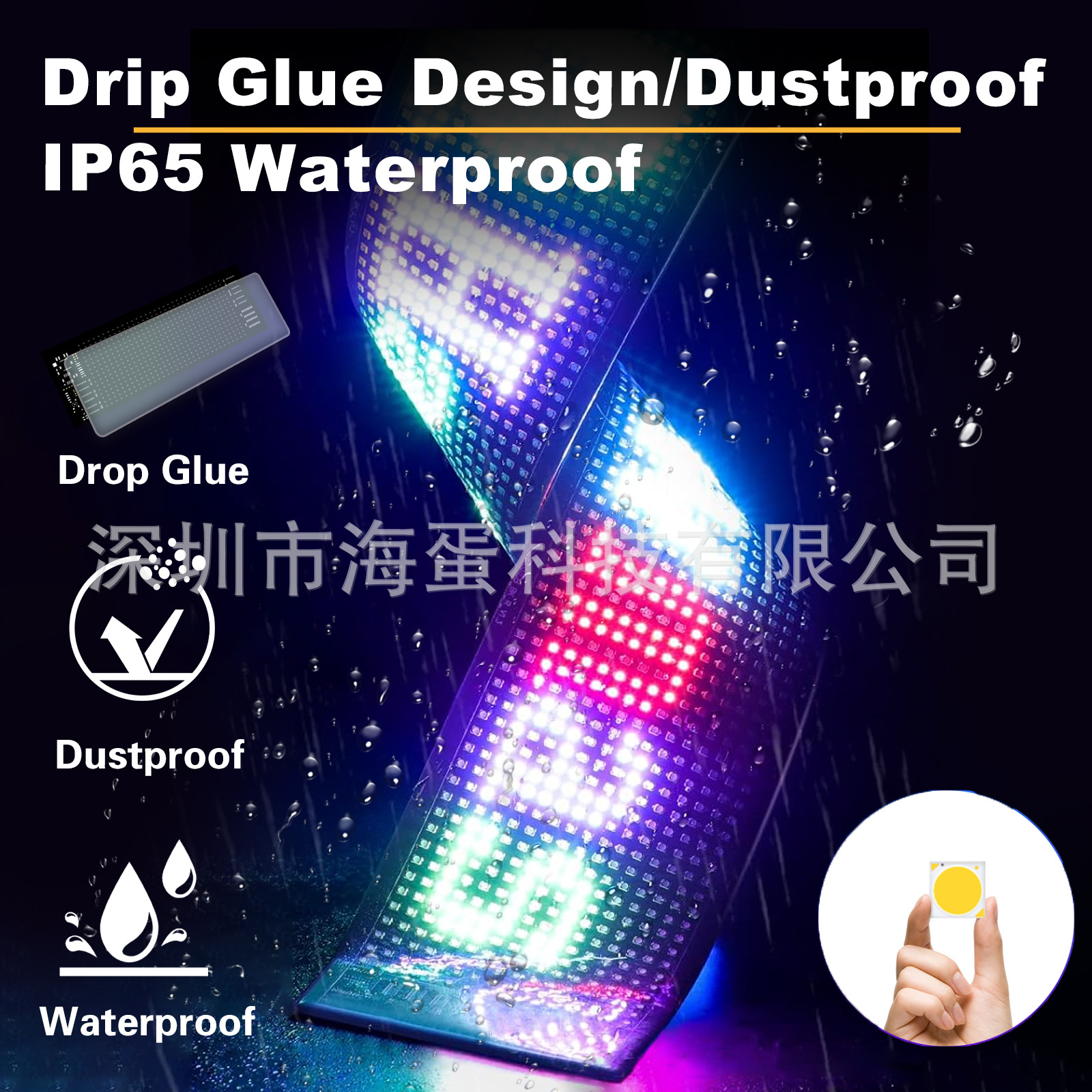 Cross-border LED flexible soft screen car devil's eye light full color advertising screen car smart car stickers waterproof ultra-thin