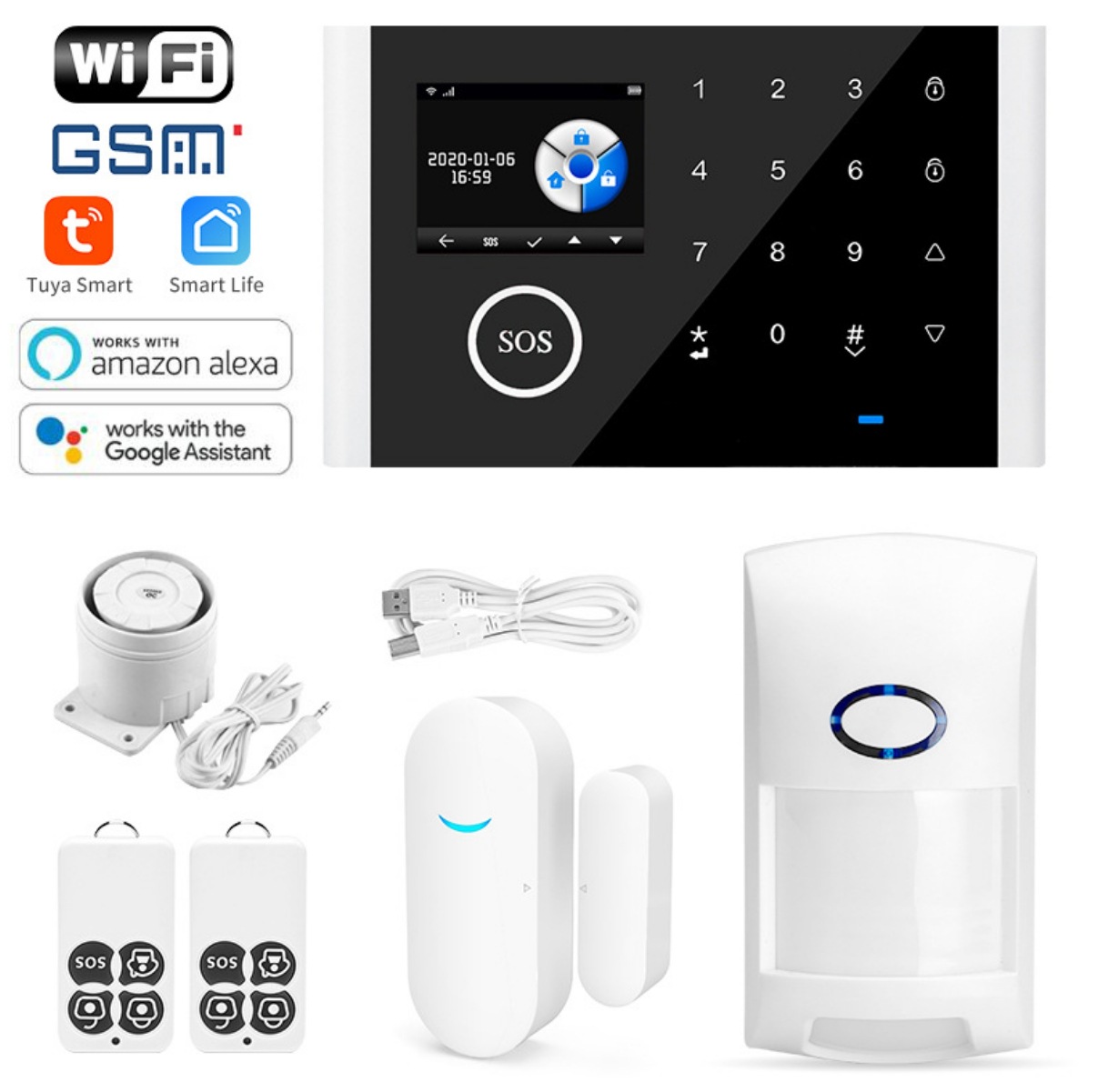Wholesale Tuya Wifi Gsm Burglar Alarm Remote Control Home Alarm Multi-Language Selection