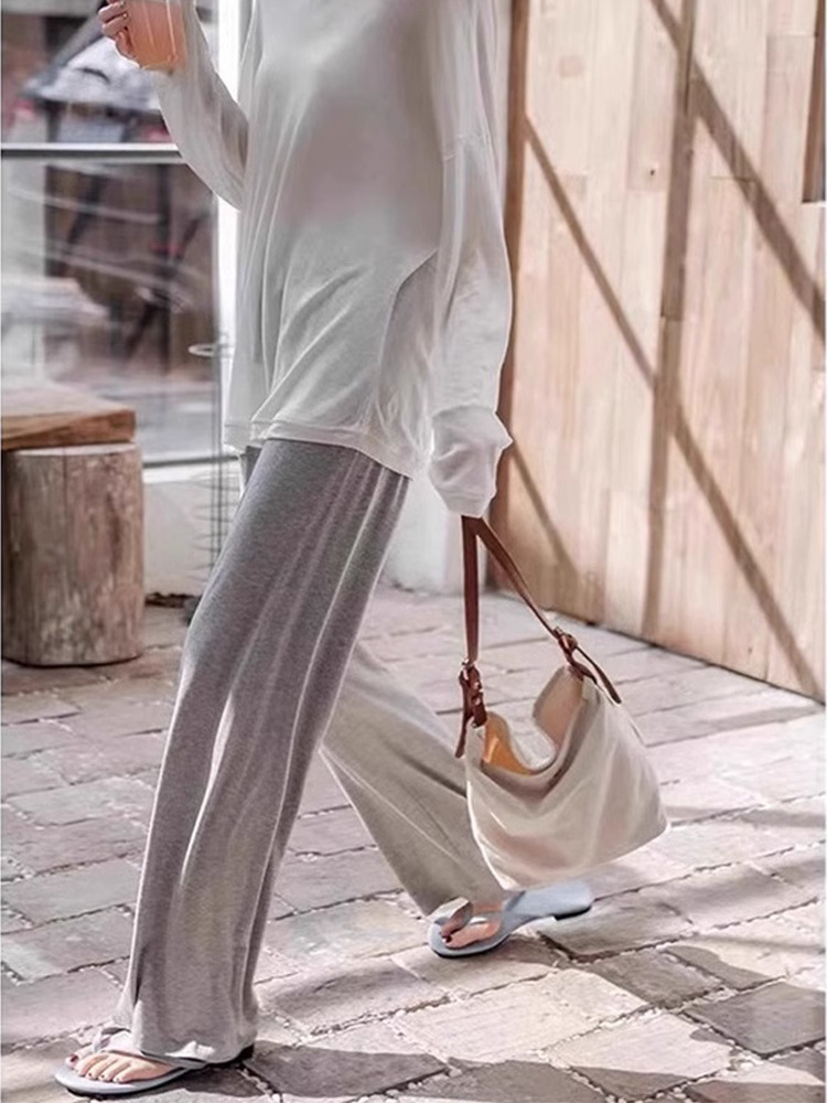 Maternity Pants for Autumn, Thin and Breathable Leggings for Women, Non-Tight on the Stomach, Loose, Casual, Versatile, Straight-Leg Wide-Leg Pants