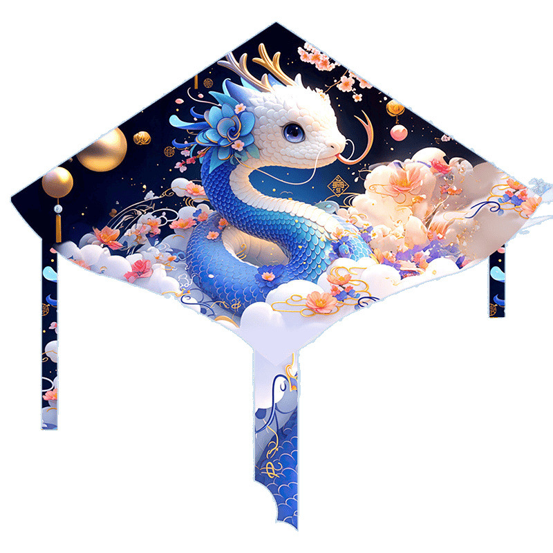 Year of the Snake New National Trend Meaning Snake Treasure Cartoon Kite High-End Adult Weifang Breeze Easy to Fly Children