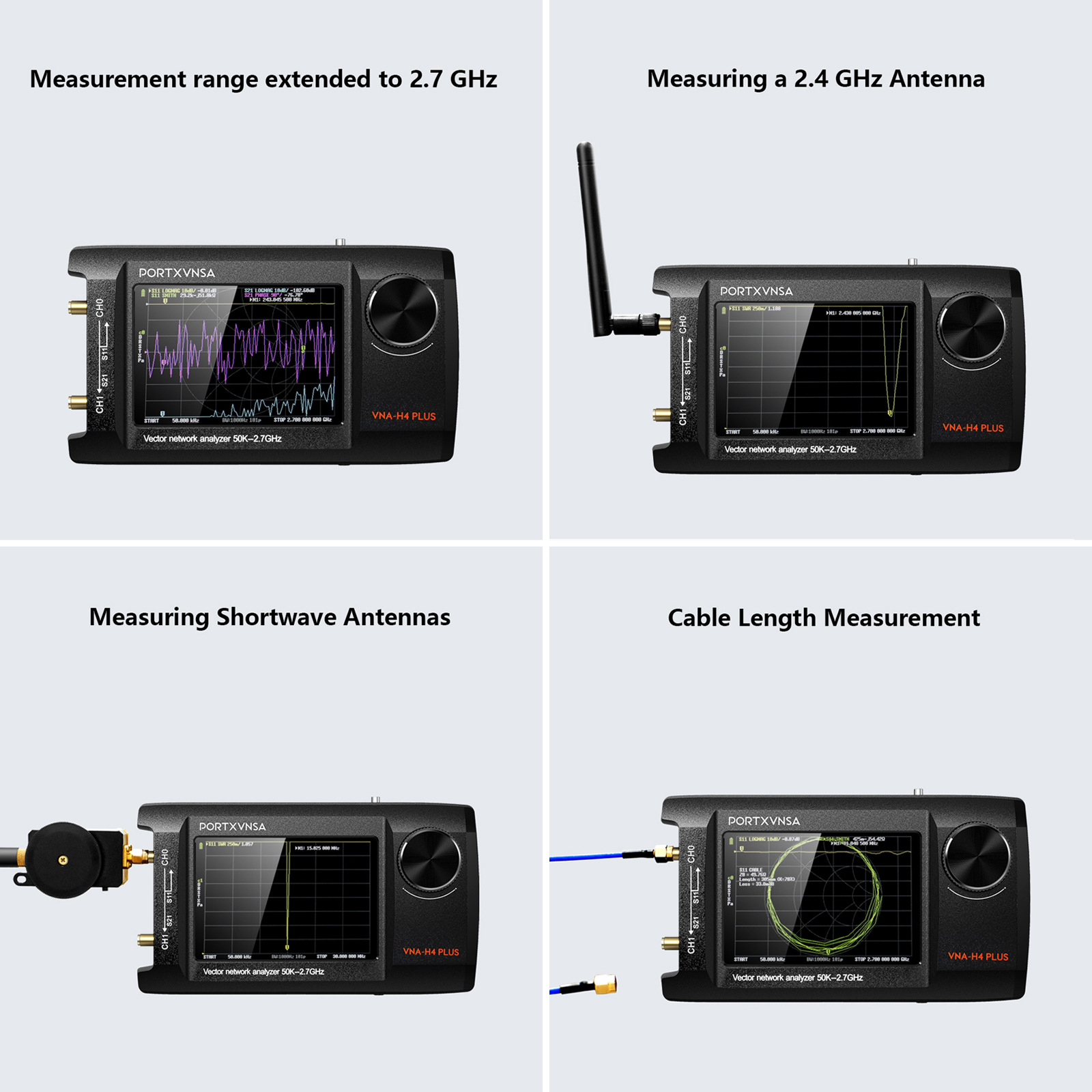 Upgraded Antenna Analyzer 4inch Ips Lcd Display 50Khz2.7Ghz Nanovna-H4