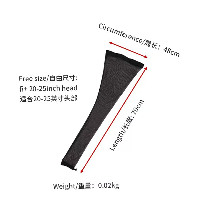 Amazon Best Selling Wig Sleeve Mesh Cap Mesh Crochet Hair Mesh Cap Adjustable Dreadlock Long Tube Cap