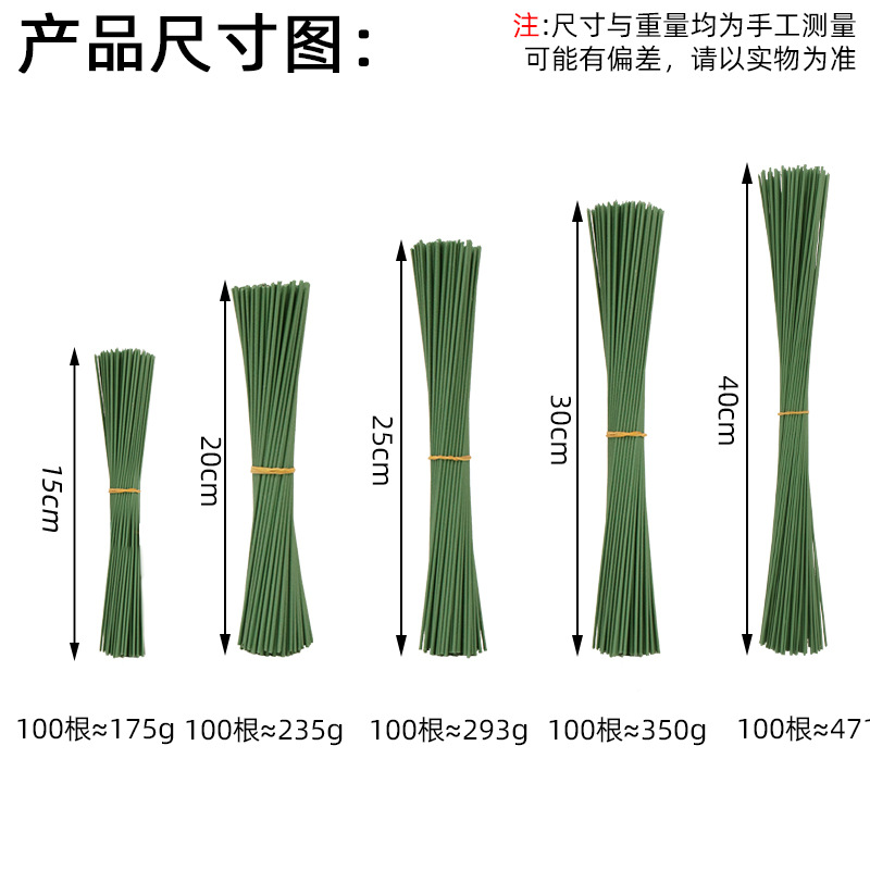 Factory Direct Sale No. 2 Plastic Wrapped Flower Pole Simulated Rose Making Accessories DIY Soap Flower Arrangement Making Wire