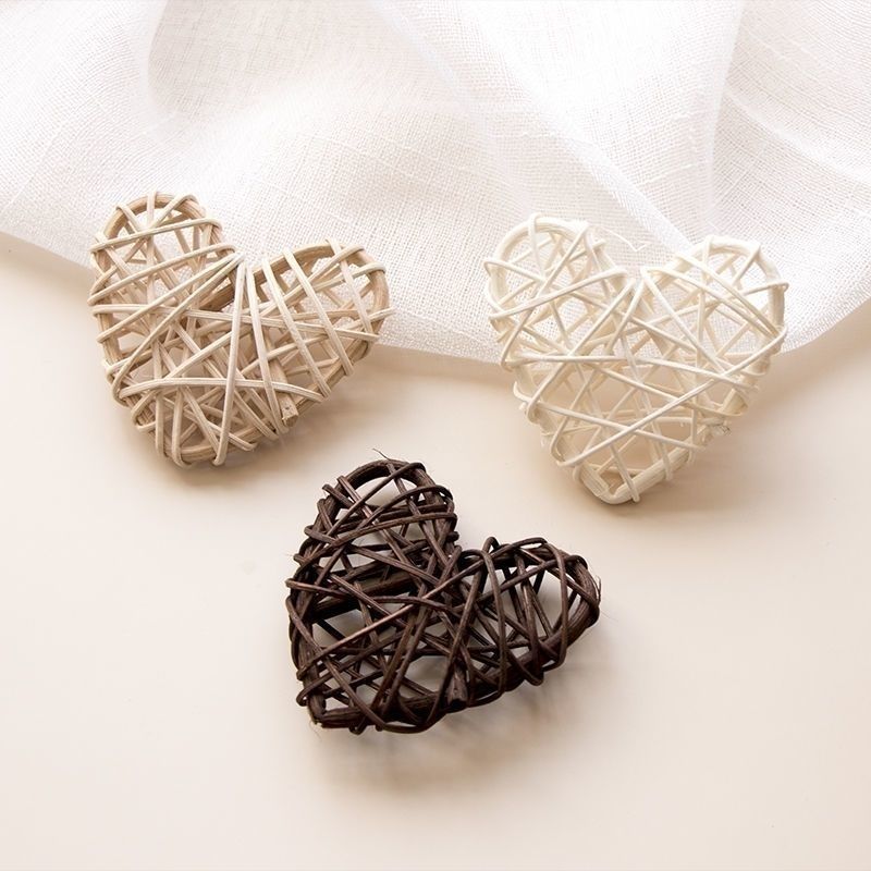 Three-color vine ball five-pointed star love photo props plant heart-shaped hand-woven Christmas Valentine's Day decorations