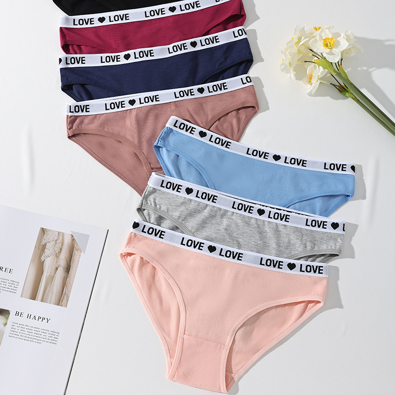 New Cross-Border Women's Underwear Sexy Letter Underwear Women's Cotton Sports Seamless Low-Waist Briefs Overseas Supply