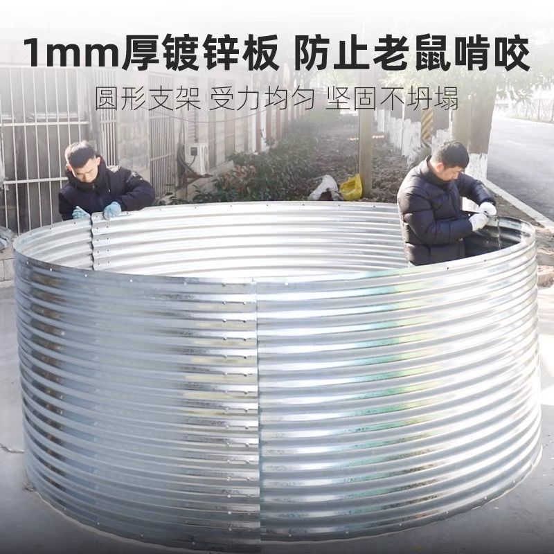 Outdoor large galvanized sheet pool thickened orchard irrigation reservoir round forest fire water storage tank large capacity