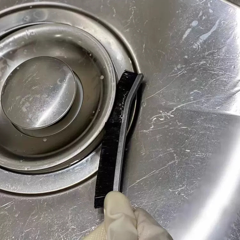 Alloy Crevice Brush Bathroom Kitchen Tile Dead Corner Cleaning Multi-Functional Window Crevice Concave Dust Brush Hard-Bristled Brush Curved