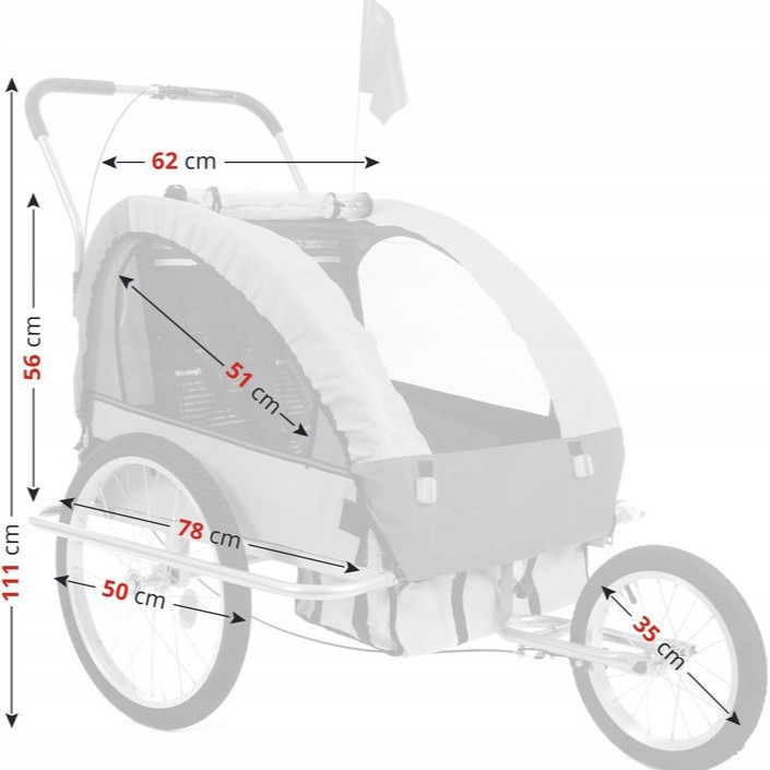 A generation of outdoor riding parent-child trailer bicycle rear trailer children walking baby detachable hiking cart