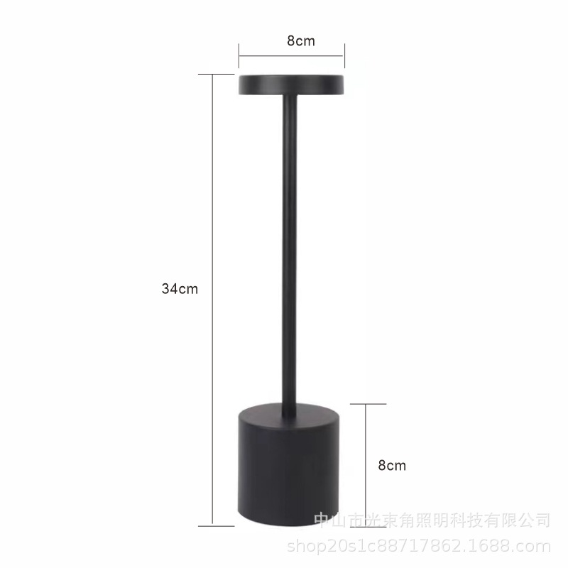 Nordic in stock Iron I-shaped Table Lamp Battery Bar Retro Bedside Touch Eye Protection Desktop Metal Simple Table Lamp