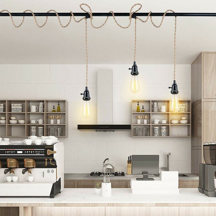 Zhongshan Lamps American Standard European Standard Single-Head Three-Head Hemp Rope Lamp Holder Chandelier Switch Three-Head Hemp Rope Lamp Holder with Switch Line