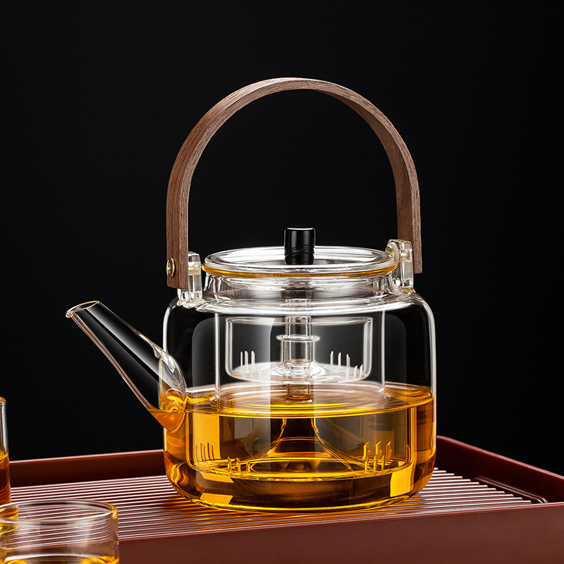 Стеклянный чайник, открытый огонь, электрическая керамическая плита, новинка 2024, термостойкий, подъемный, чайная утварь