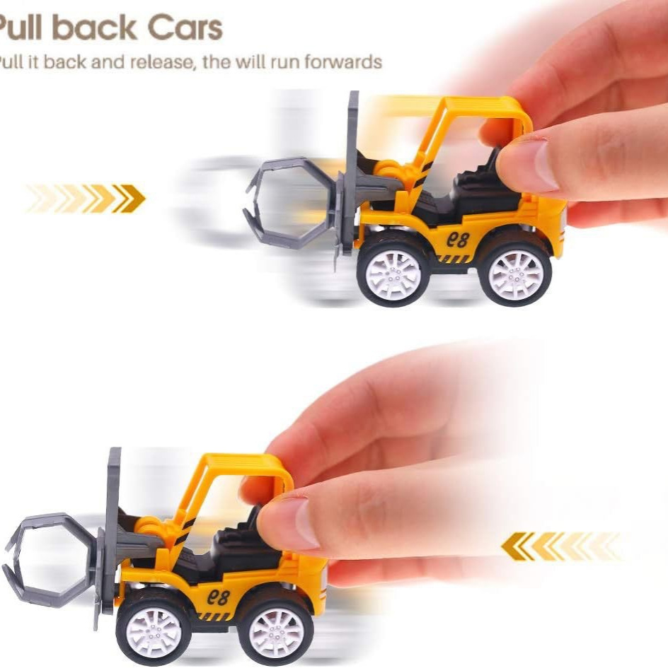 Cross-border mini engineering vehicle toy simulation engineering vehicle model birthday cake ornaments play house excavator toys