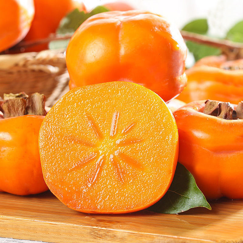 Shaanxi Yangfeng Crispy Persimmon Freshly Picked Fresh Seasonal Fruit Sweet Persimmon Crisp Sweet Delicious Crispy Persimmon Dropshipping