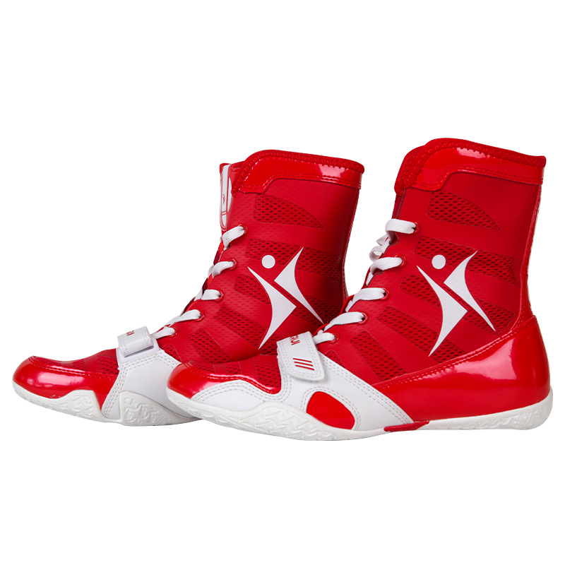 Cross-border Kangrui manufacturers boxing shoes martial arts taekwondo Sanda training high-top boxing training shoes fighting wrestling shoes