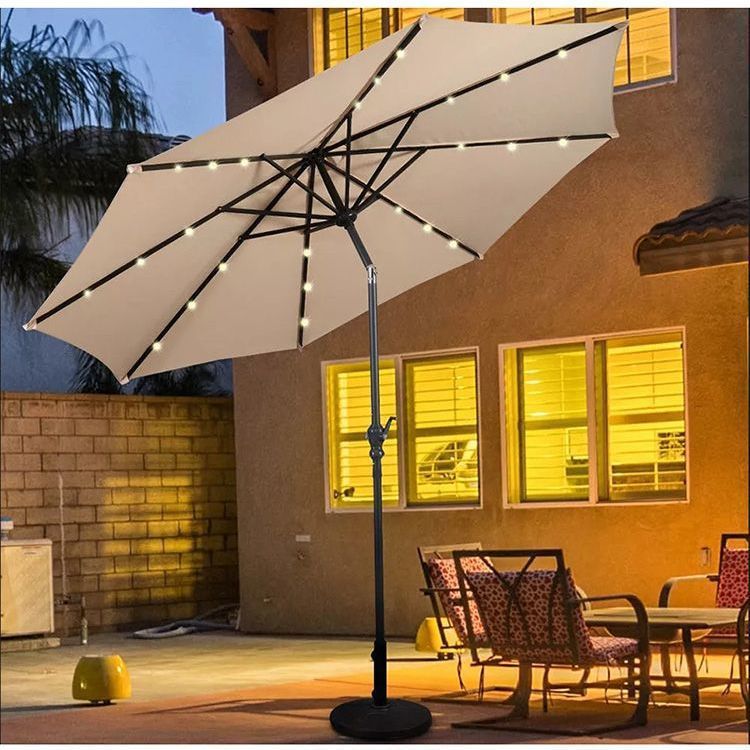 Outdoor Parasol Hand-cranked Straight Umbrella Garden Outdoor Courtyard Open-air Security Kiosk Cafe Balcony Center Column Umbrella