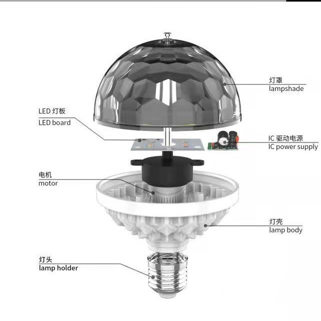 Internet Celebrity Colorful Rotating Lanterns for Home Disco Dancing Flashing Lights Automatic Colorful Magic Ball Lights Ktv Atmosphere Bulbs