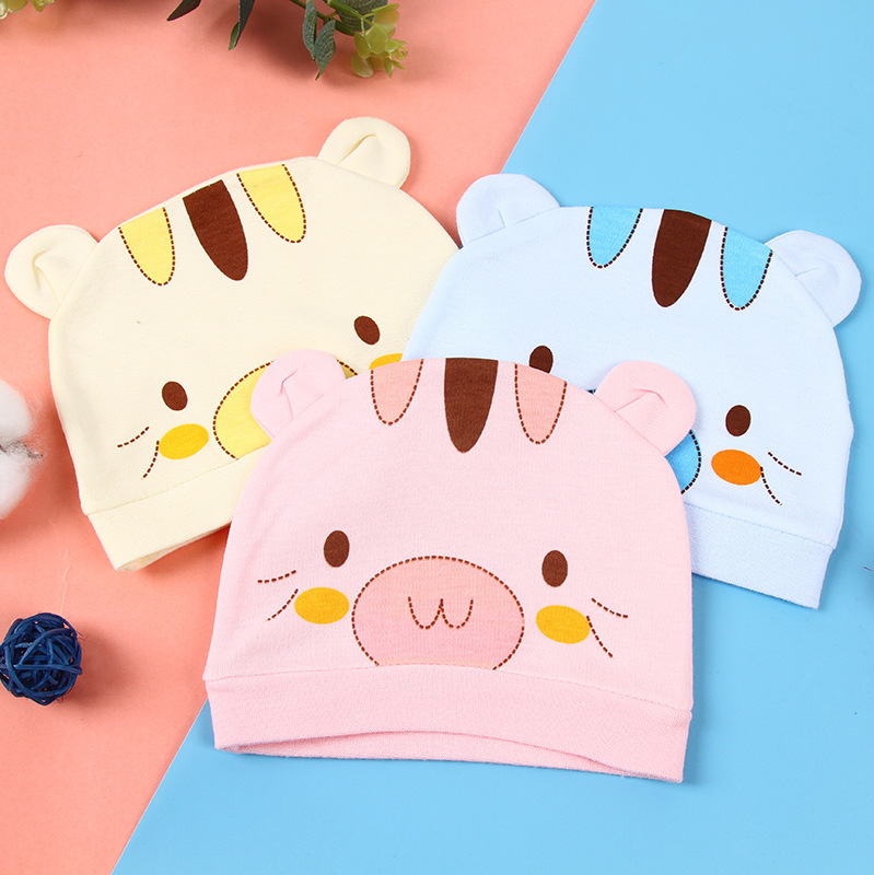 Newborn Fetal Hat Spring and Autumn Cotton Small Ears Baby Hat Newborn Baby Boys and Girls Hat Hooded Door Hat for Hair