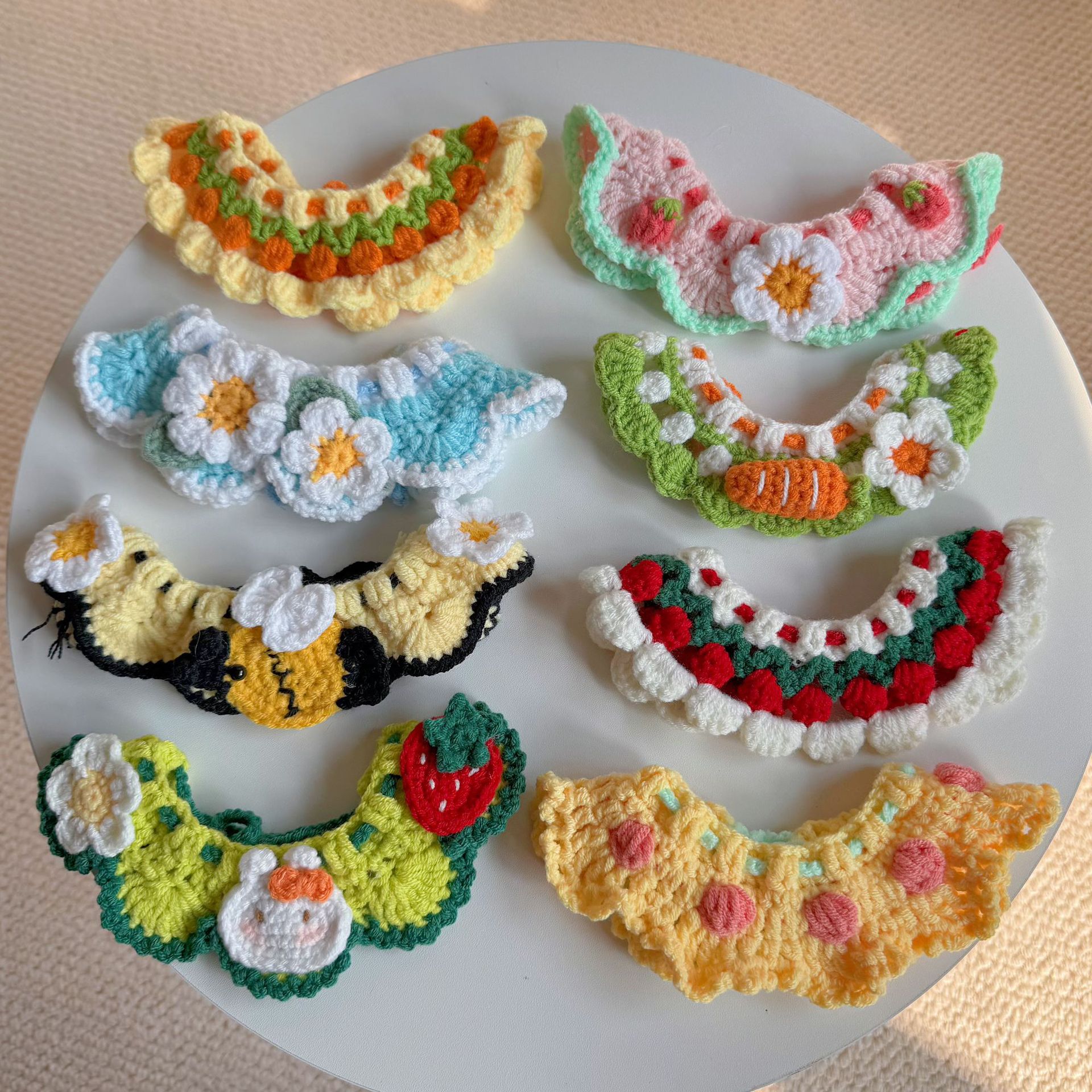 Шершавая вязаная шейка для домашних животных, салфетка для кошек, милый наряд для собак