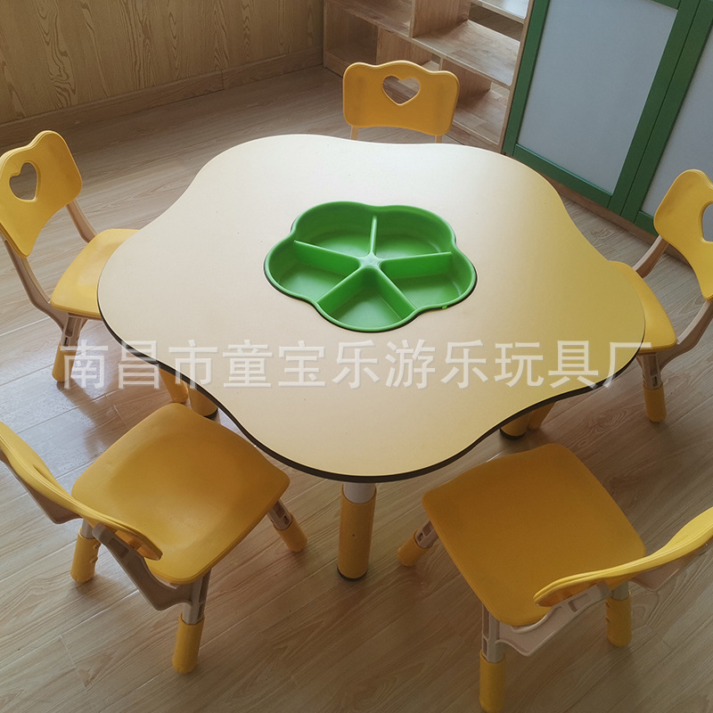 Kindergarten classroom plastic writing desk and chair desk combination children's home suit manufacturer
