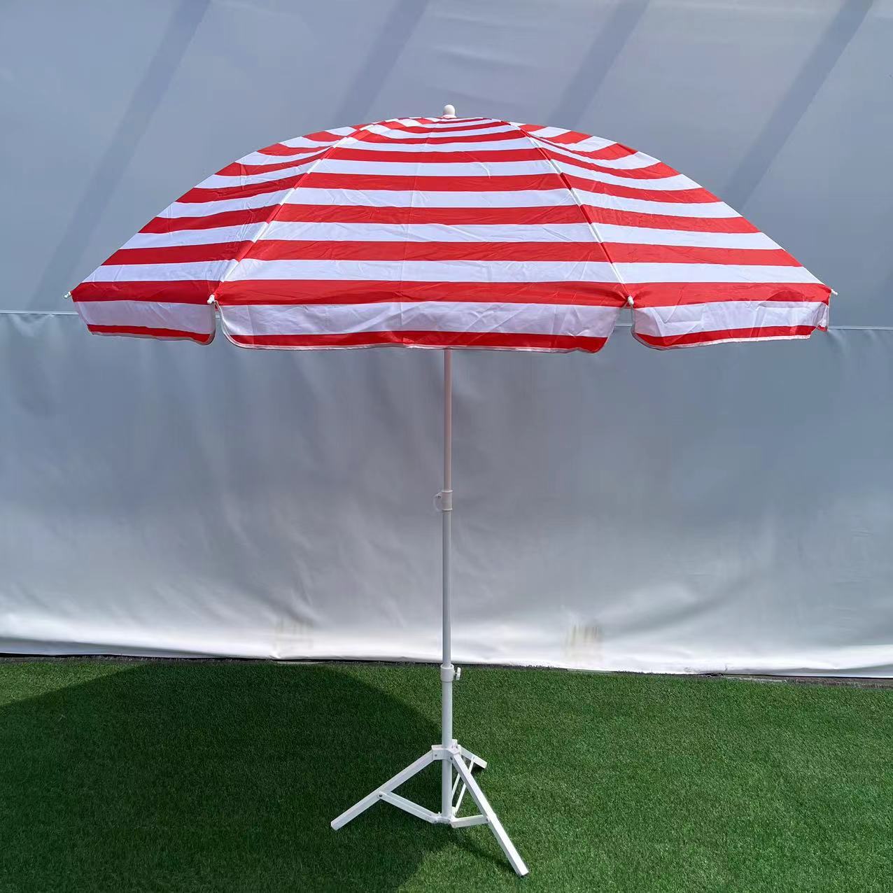 Factory Direct Sales Spot 2m Stripesd Sun Umbrella Stall Garden Umbrella Portable Advertising Umbrella Beach Umbrella