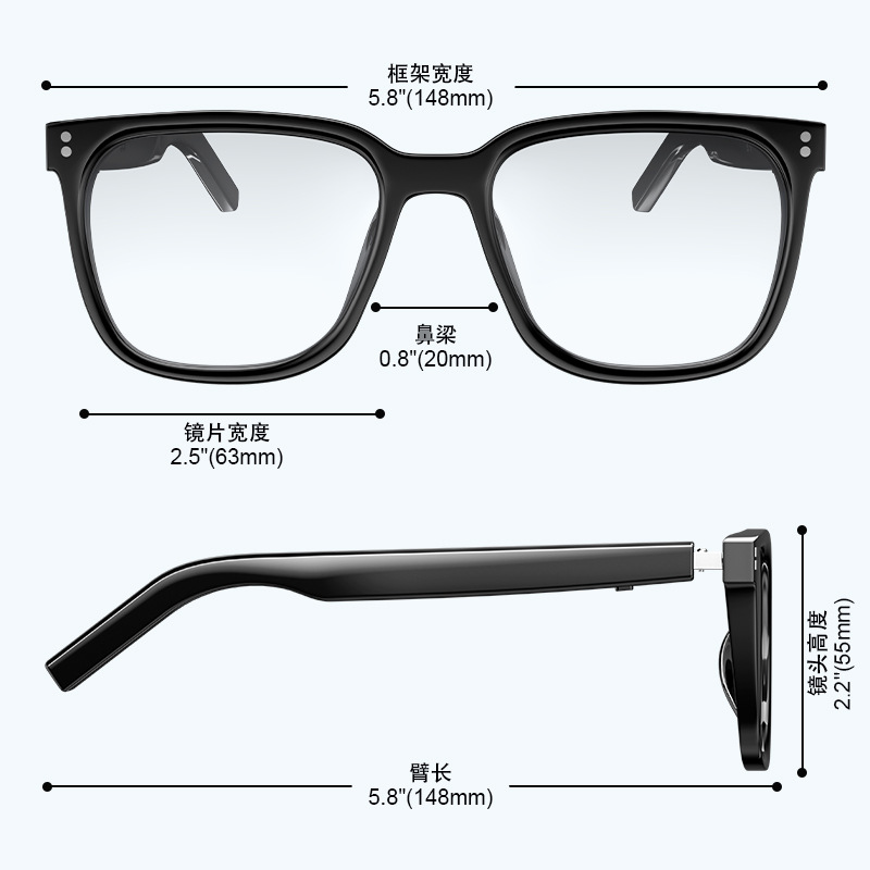 Cross-Border Smart Glasses M10 Pro a Bluetooth Glasses with Replaceable Lenses, Magnetic Sunglasses, Anti-Blue Light and Anti-Uv