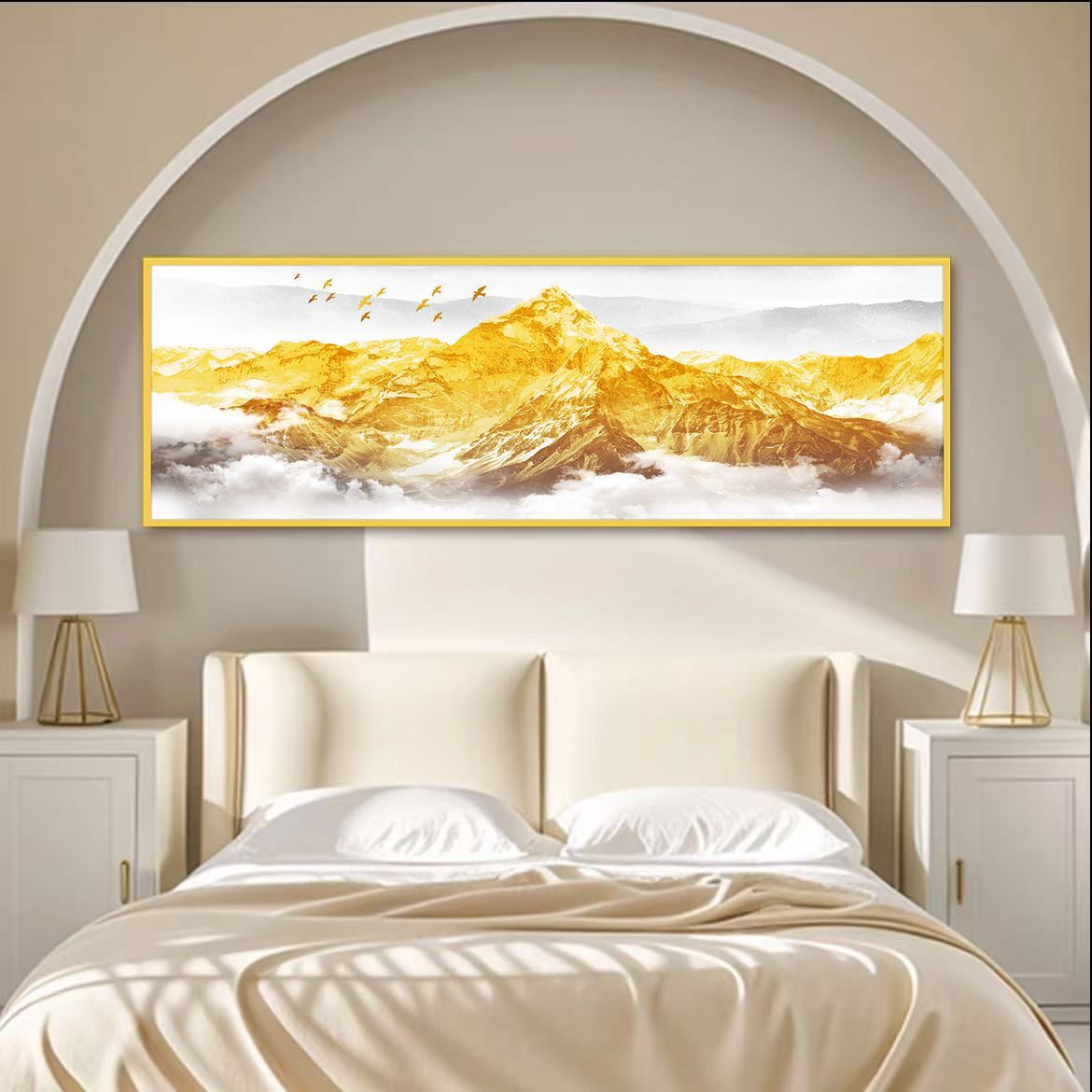 Self-adhesive painting mural bedroom bedside room background mural hotel hotel master bedroom decorative painting hotel non-punching
