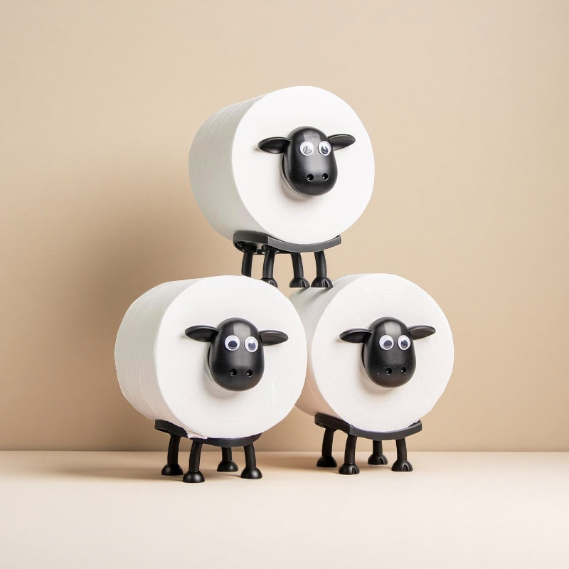 Temu Cross-Border Sheep-Shaped Paper Towel Holder Dining Table Kitchen Bedroom Toilet Storage Roll Paper Simple and Cute Mianyang Roll Paper Holder