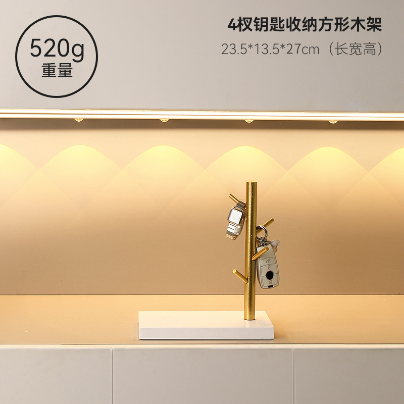 Creative water drop bamboo board storage rack hanging rack living room entrance key storage small ornaments