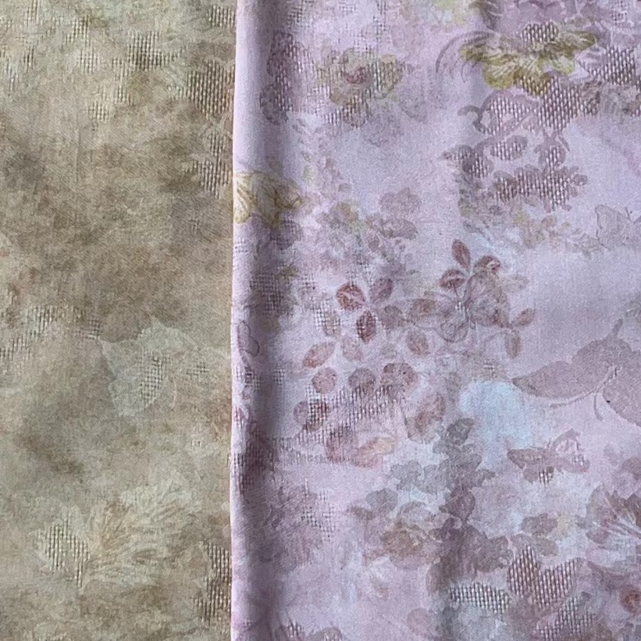 New Imitation Acetate Cool Double-Sided Printed Clothing Fabric Light Drape Silky Cheongsam Dress