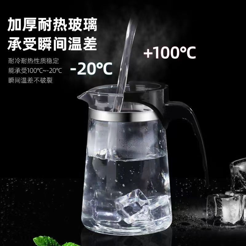 Cross-border High Temperature Resistant Tea Cup Teapot Household Tea Set One-key Filter Tea Cup Tea Water Separation Glass Teapot