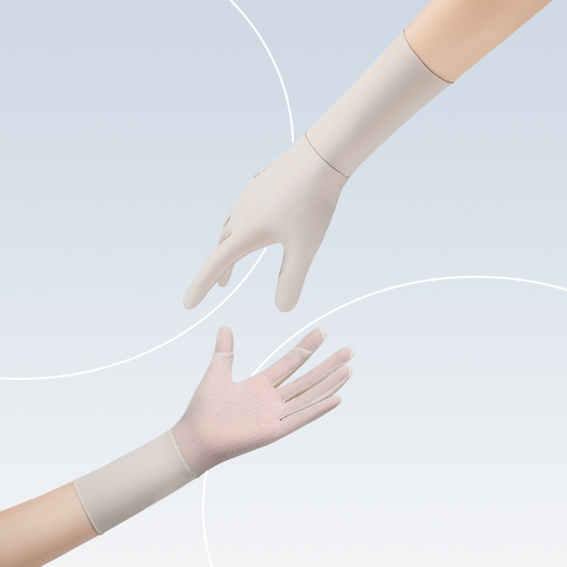 Sun Protection Gloves Summer Ice Silk Women's Long Outdoor UV Protection Sleeve Breathable Flip Touch Screen Anti-slip